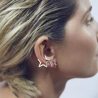 Vintage Geometric Star Earrings