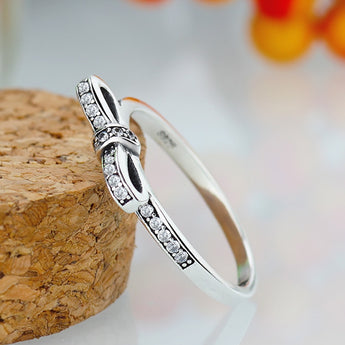 Bow Knot Stackable Pandora Ring