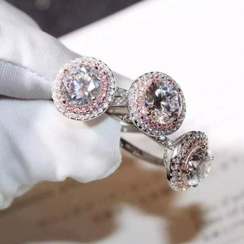 Zircon stone Pink Cz Engagement  ring
