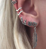 E0262 Punk Style Silver Color Earring