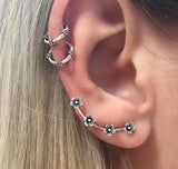 E0262 Punk Style Silver Color Earring