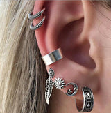 E0262 Punk Style Silver Color Earring