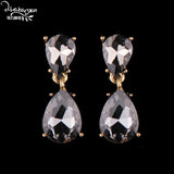 Dvacaman Brand Water Drop Crystal Charm Drop Earrings