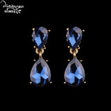 Dvacaman Brand Water Drop Crystal Charm Drop Earrings