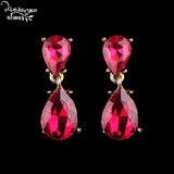 Dvacaman Brand Water Drop Crystal Charm Drop Earrings