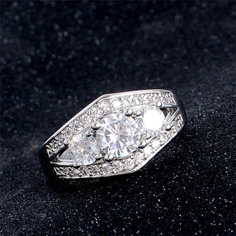 Heart White Zircon Wedding Ring